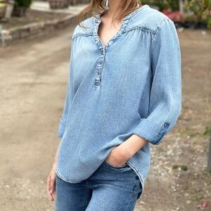 Billy T Denim Poet Shirt RETAIL $98